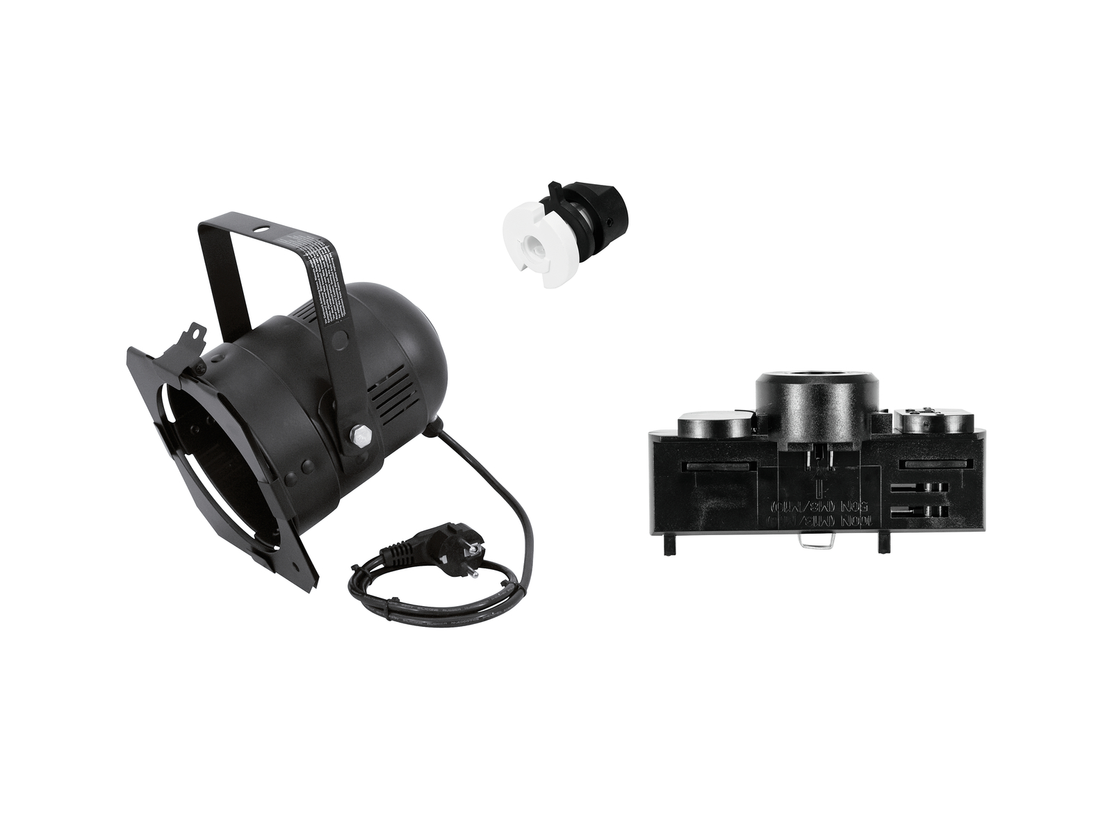 Eurolite Set DIY PAR-38 Spot + Stromschienenadapter, 3-phasig, schwarz