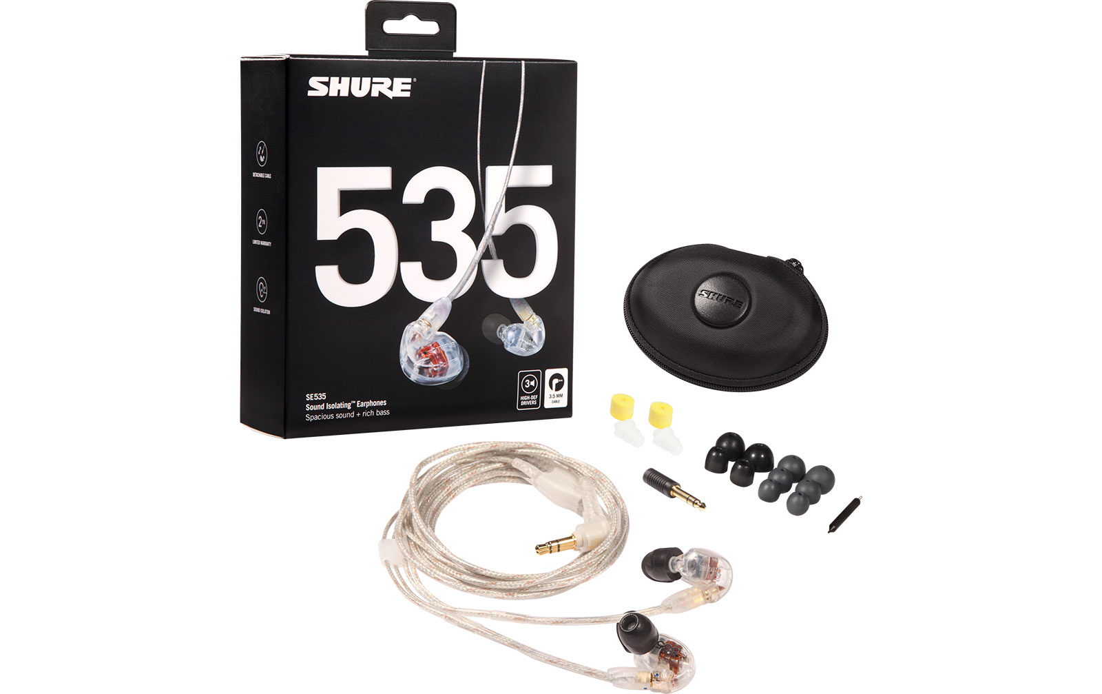 Shure SE 535-CL Sound Isolating Ohrhörer transparent