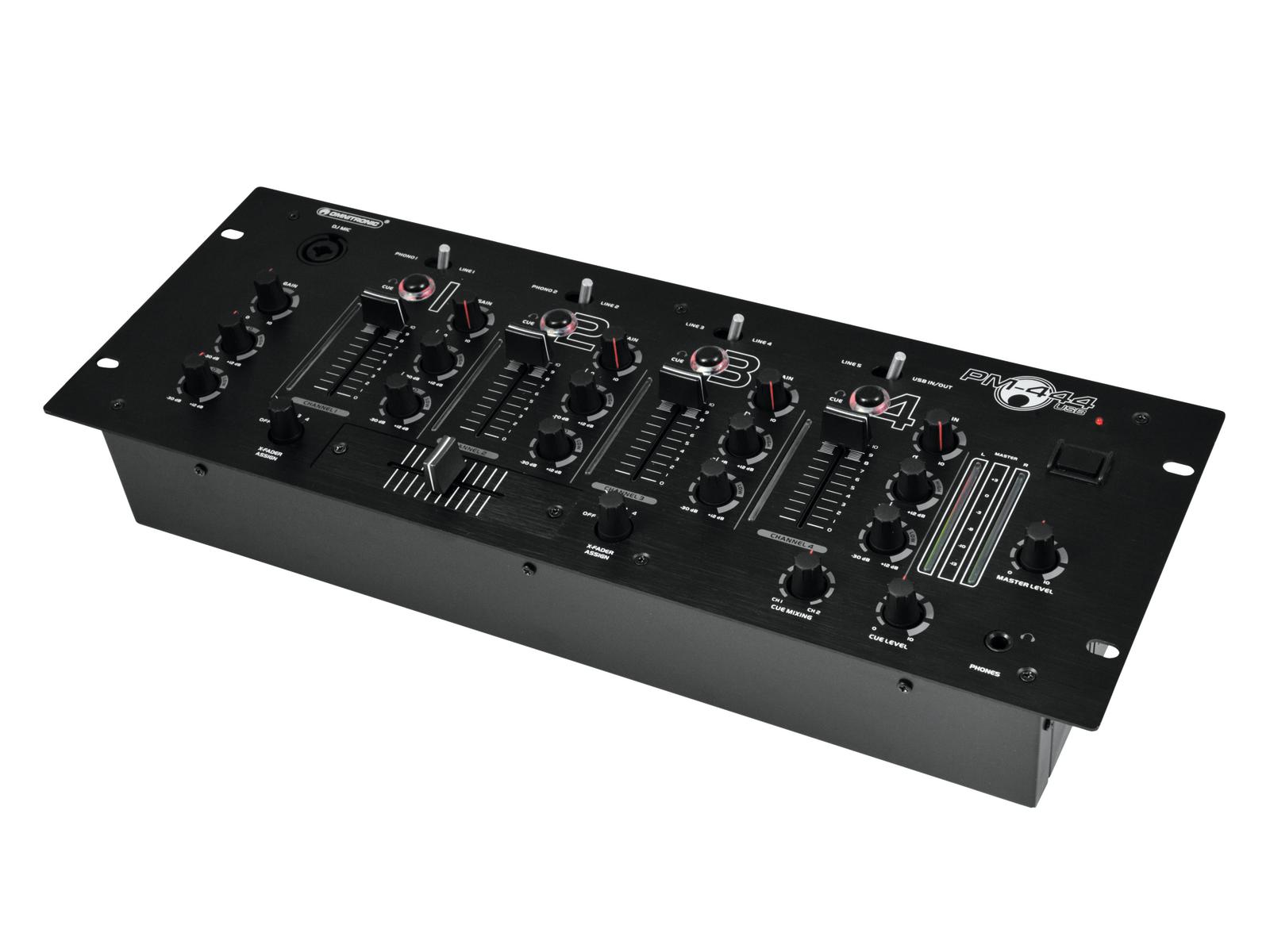 Omnitronic PM-444USB 4-Kanal-DJ-Mixer