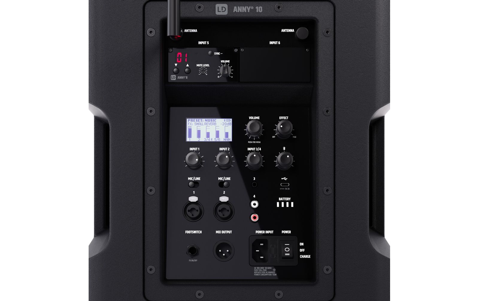 LD Systems ANNY® 10 HHD B8 - 10" Mobiler Bluetooth® PA-Lautsprecher mit Akku, Mixer und 1x Funkmikrofon