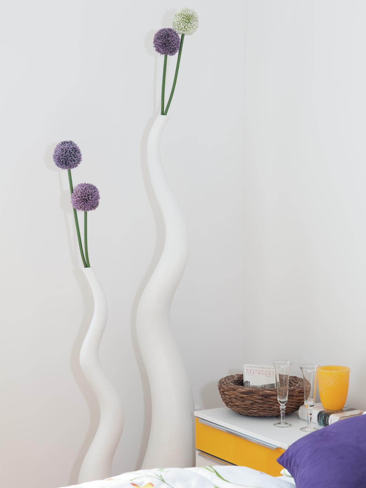Europalms Designvase WAVE-100, weiß