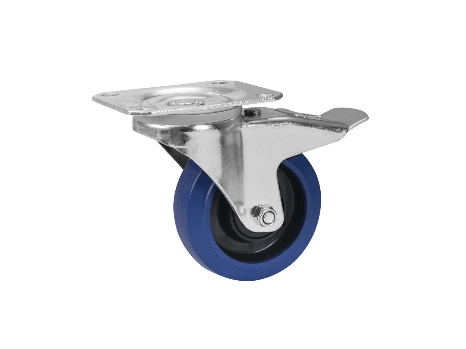 Roadinger Lenkrolle RD-100B 100mm blau mit Bremse