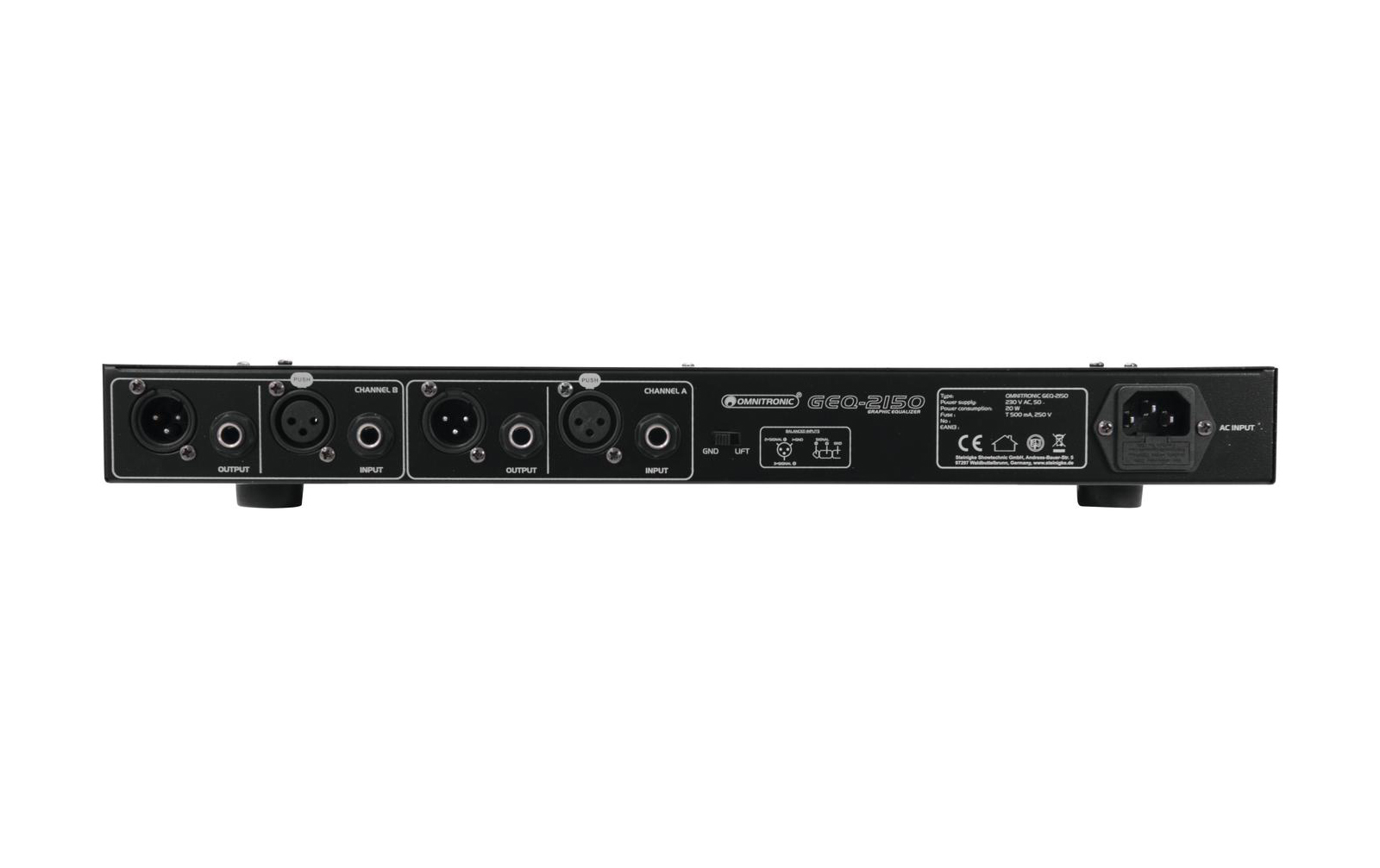 Omnitronic GEQ-2150 Equalizer 2x15-Band