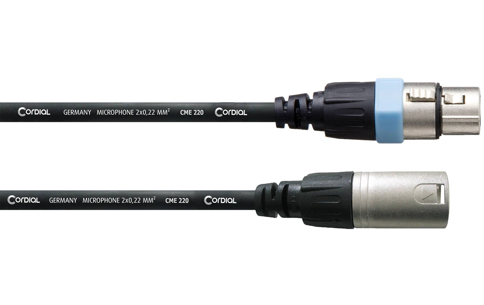 Cordial CCM Mikrofonkabel, 0,5m, 3pol. XLR female -> 3pol. XLR male