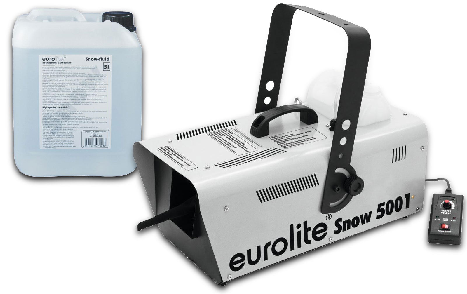 Eurolite Set Snow 5001 Schneemaschine + Schneefluid 5l