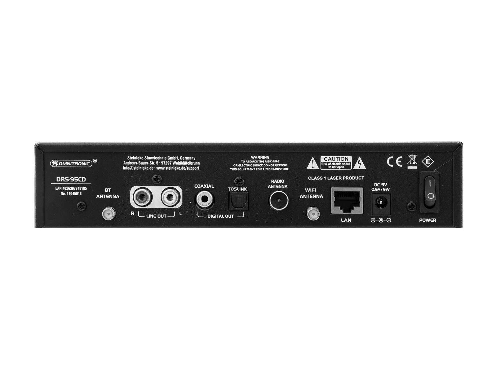 Omnitronic DRS-95CD Internetradio mit DAB+, Bluetooth und CD-Player