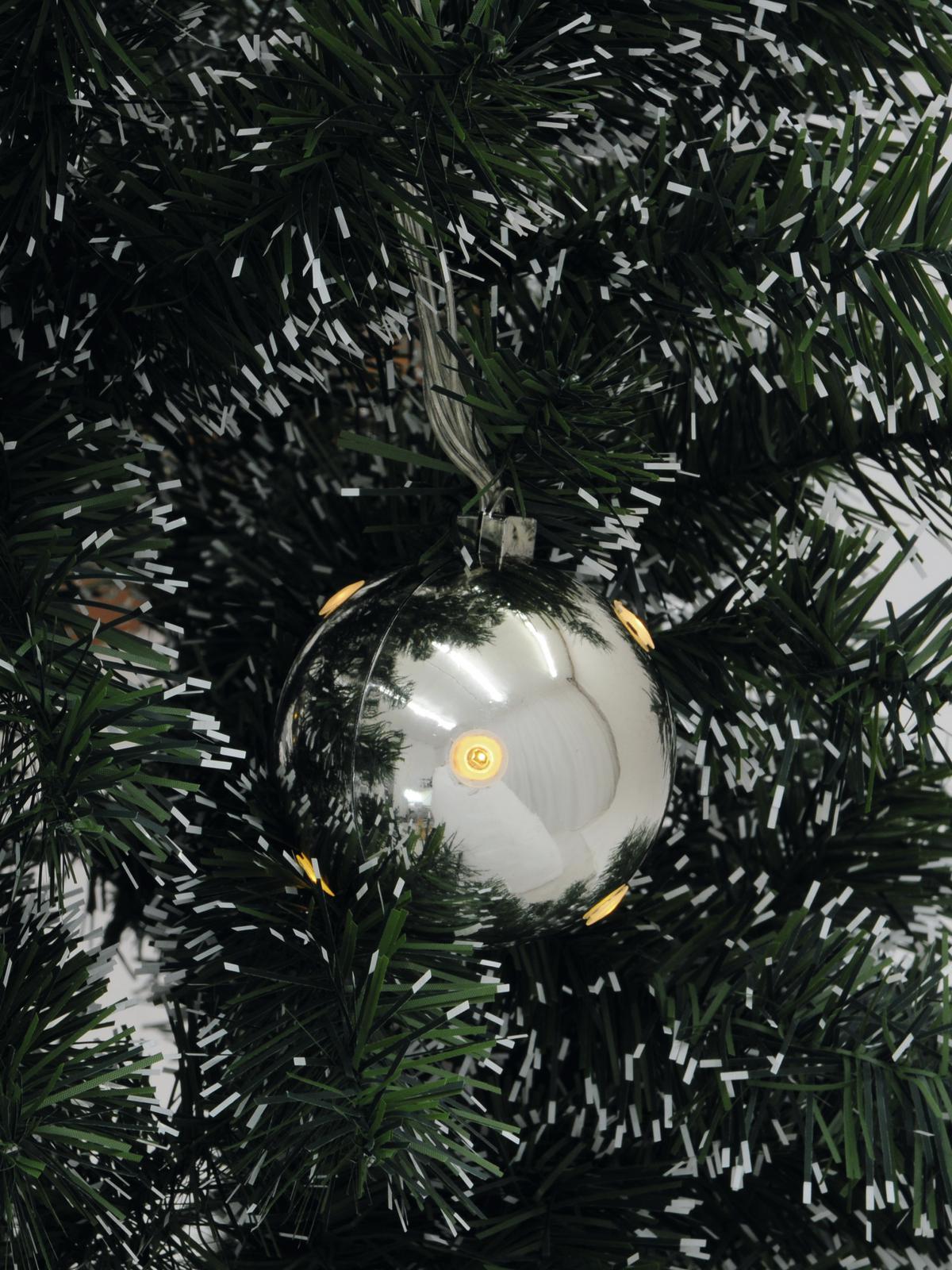 Europalms LED Weihnachtskugel 6cm,silber 6x