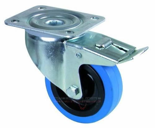 Roadinger Lenkrolle 100mm Blue Wheel mit Bremse