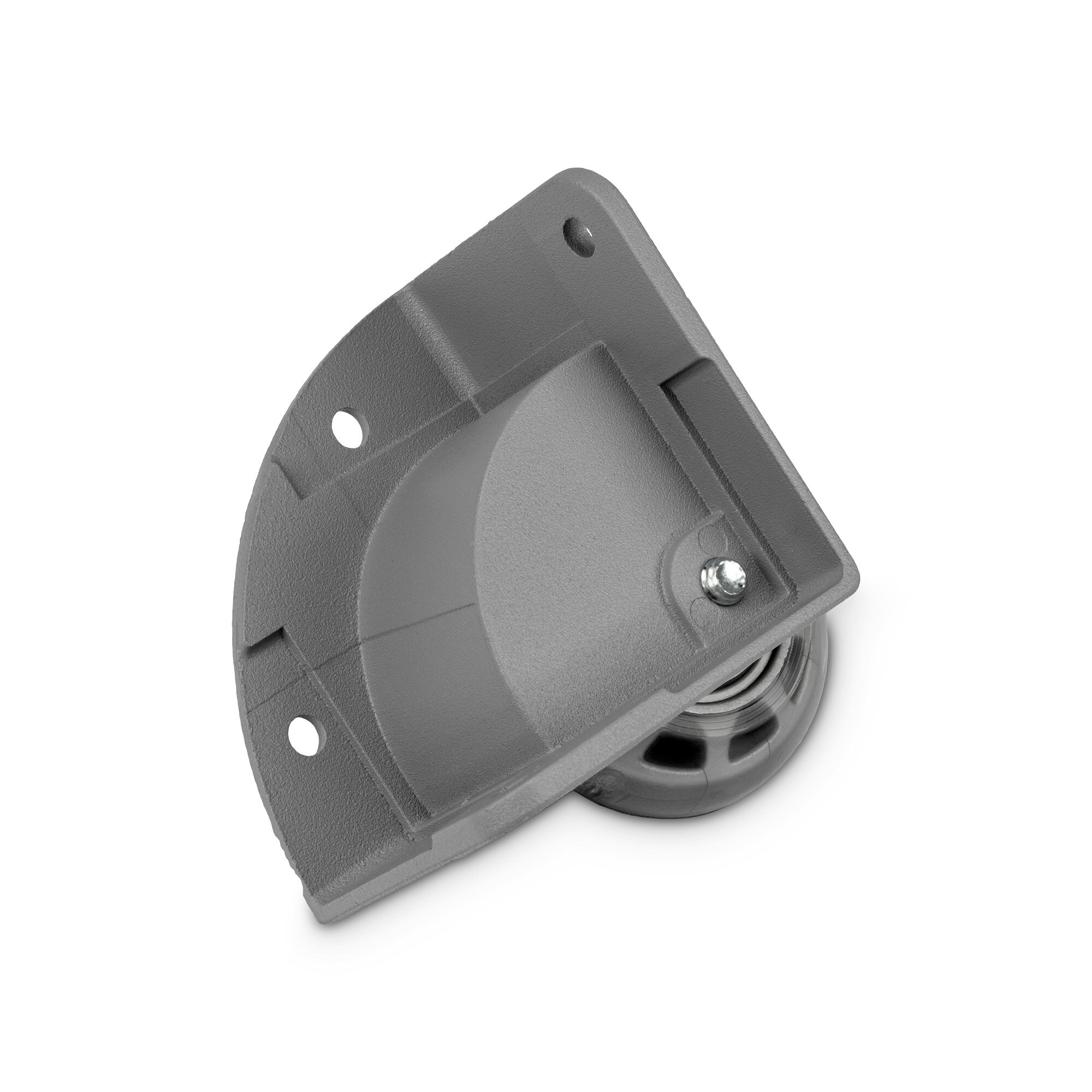 Adam Hall 37601 S Eckeinbaurolle mit 48 mm-Rad in Alu-Druckgussgehäuse, gekröpft