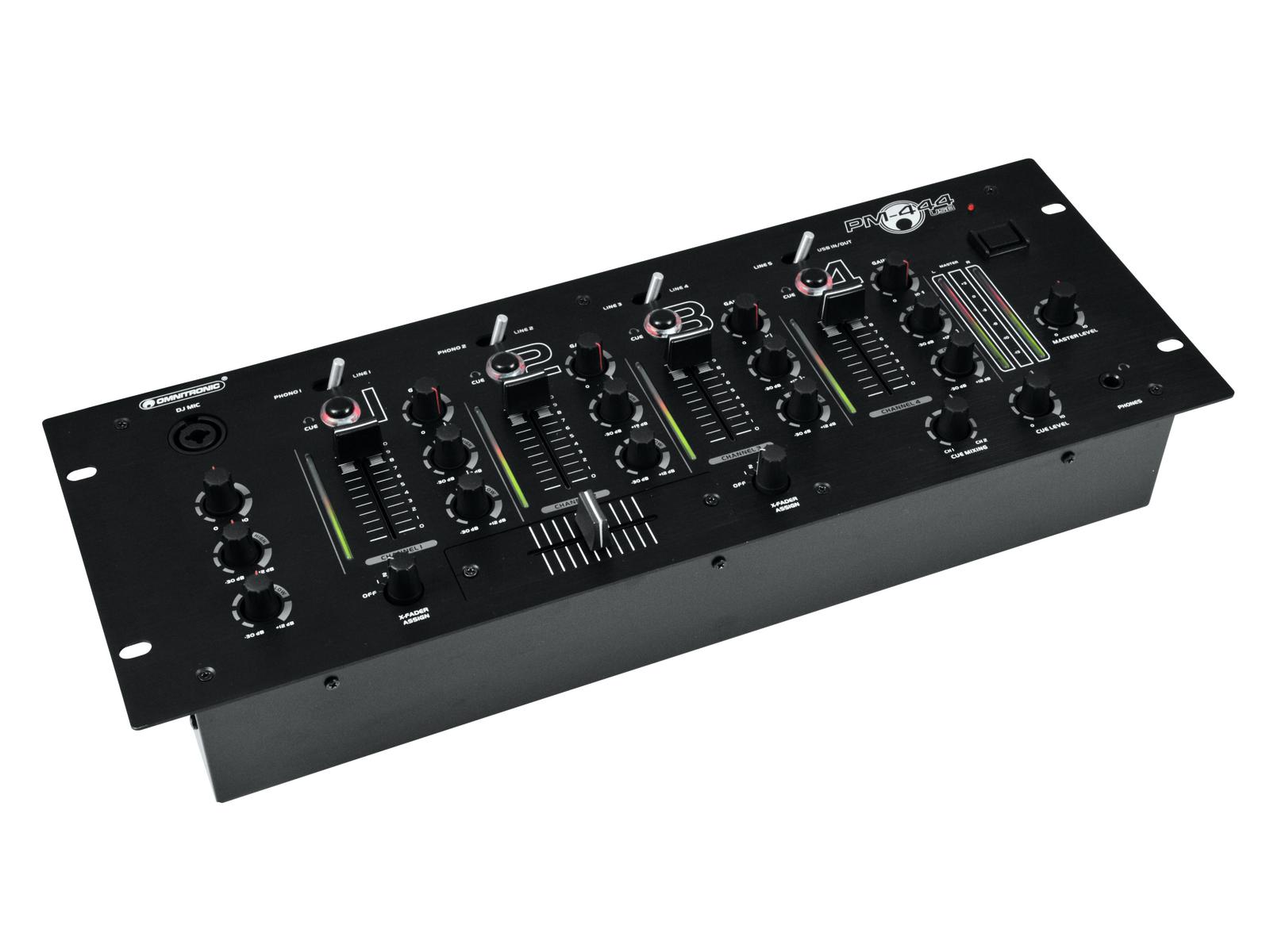 Omnitronic PM-444USB 4-Kanal-DJ-Mixer