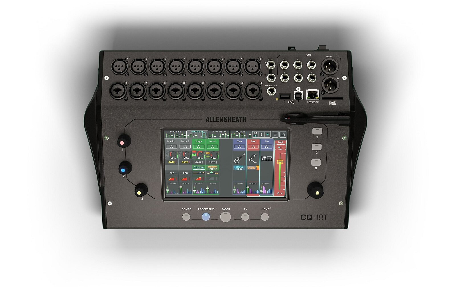 Allen & Heath CQ18T kleinformatiges digitales Mischpult mit Touchscreen