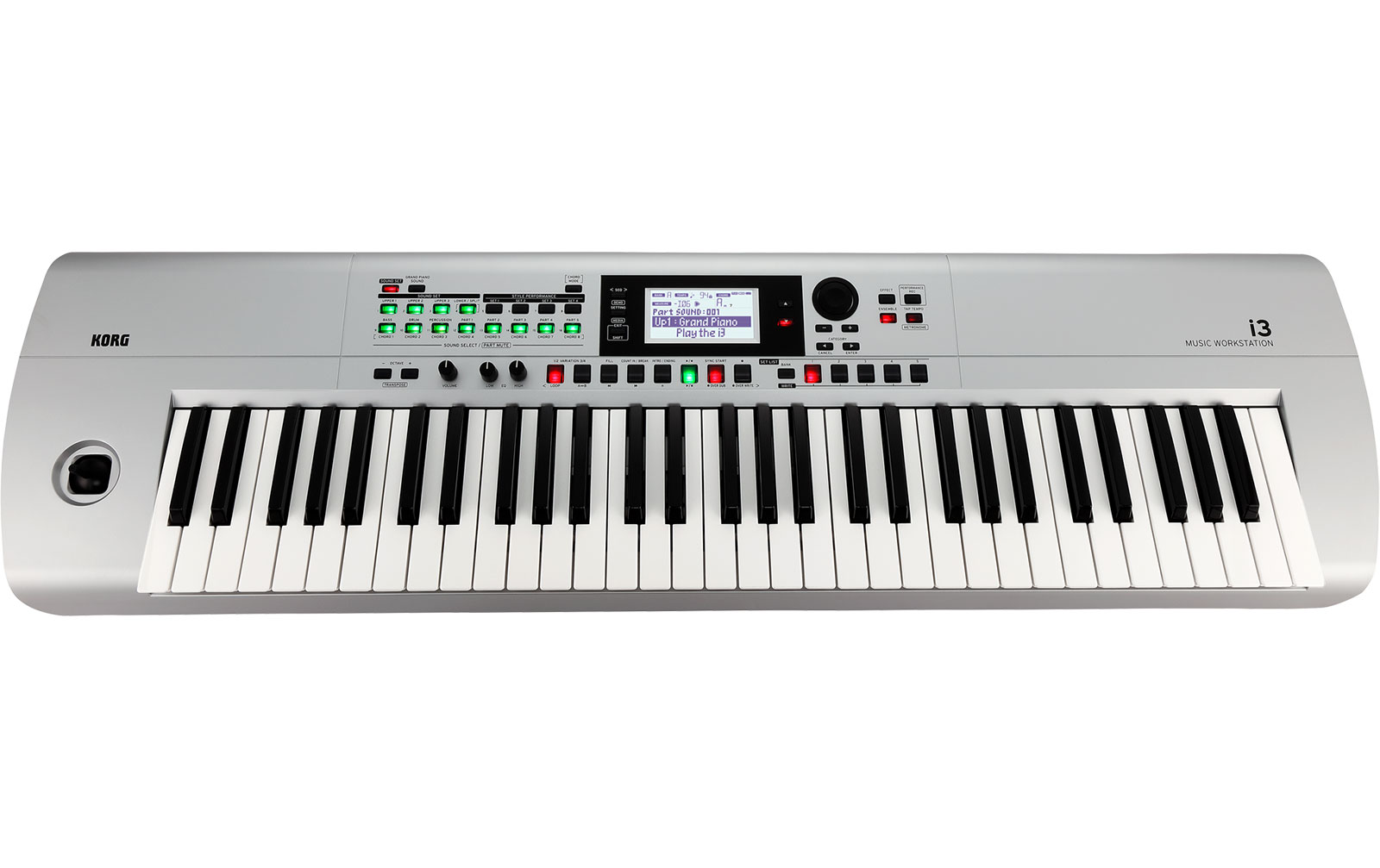 Korg i3 Workstation mit 61 Tasten, silber