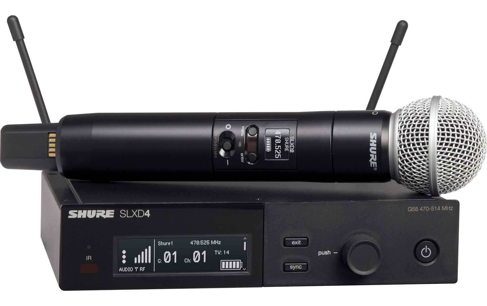 Shure SLXD24/SM58 SLX-D Handsendersystem SM58 470-514 MHz (SLXD24E/SM58-G59)