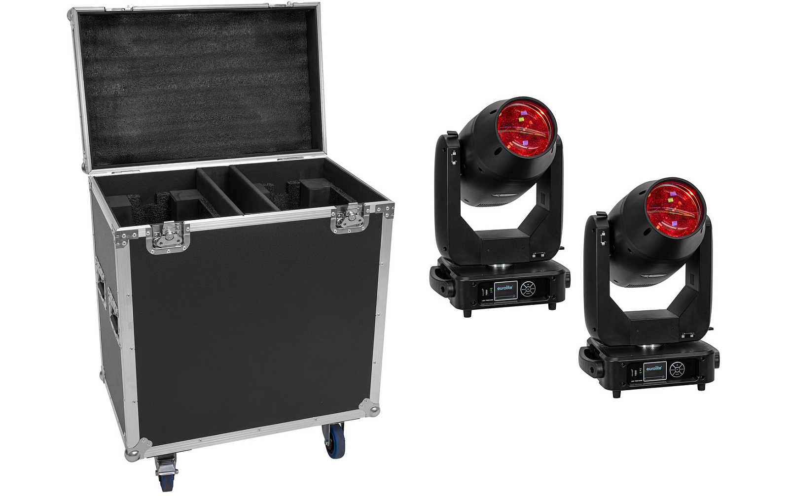 Eurolite Set 2x LED TMH-S400 CMY + Case mit Rollen