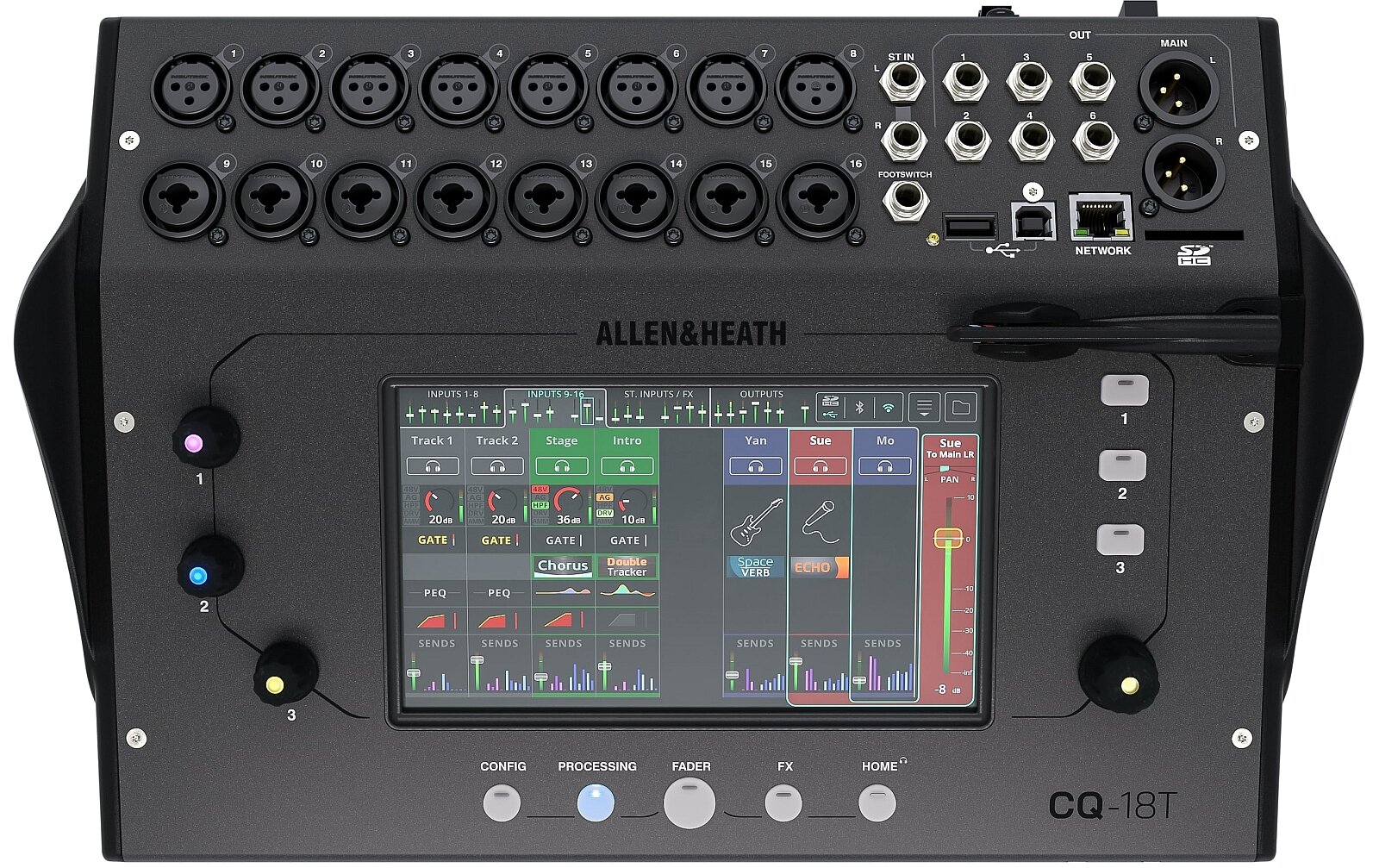 Allen & Heath CQ18T kleinformatiges digitales Mischpult mit Touchscreen