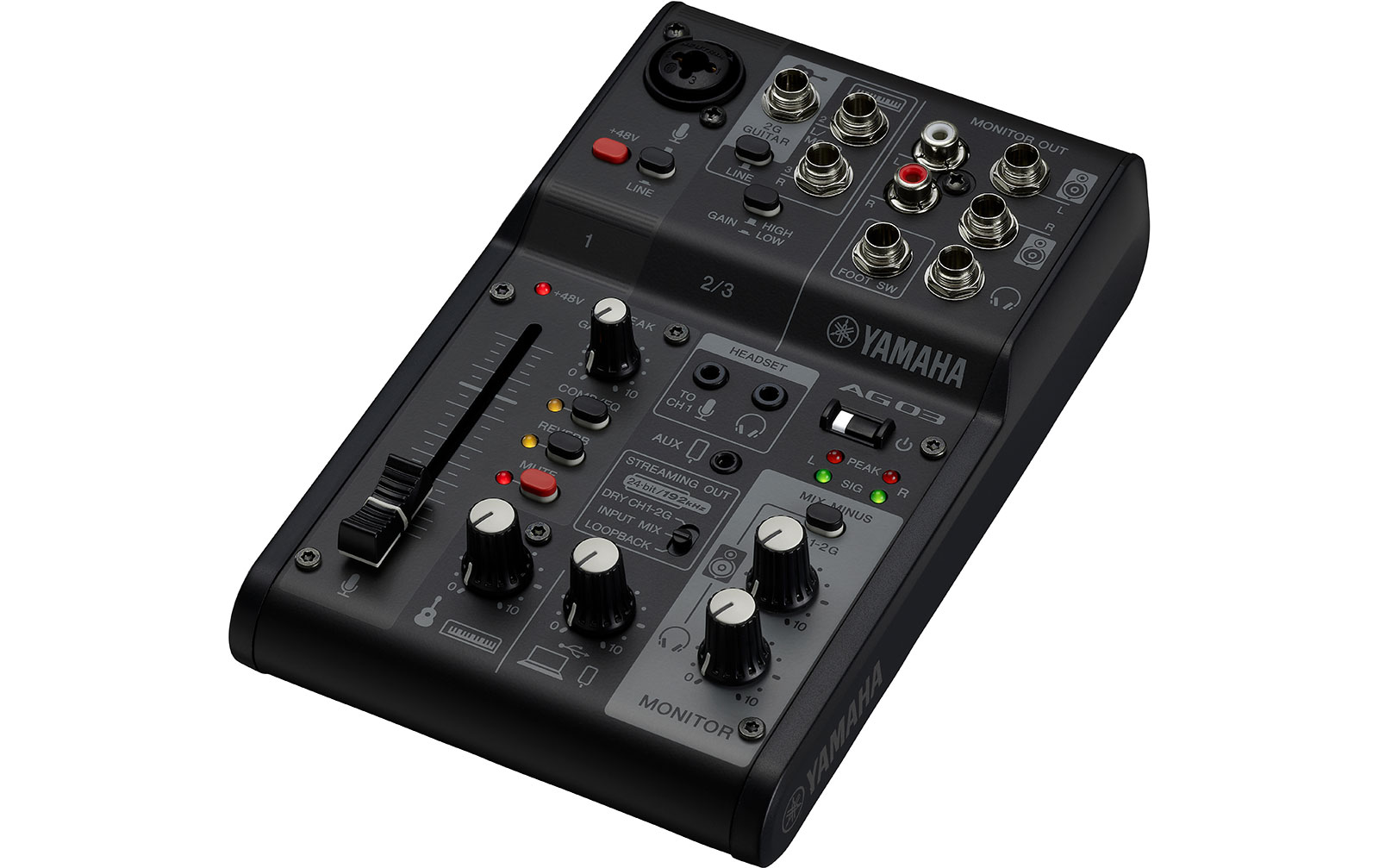 Yamaha AG03 MK2 LSPK Live Streaming Package, schwarz