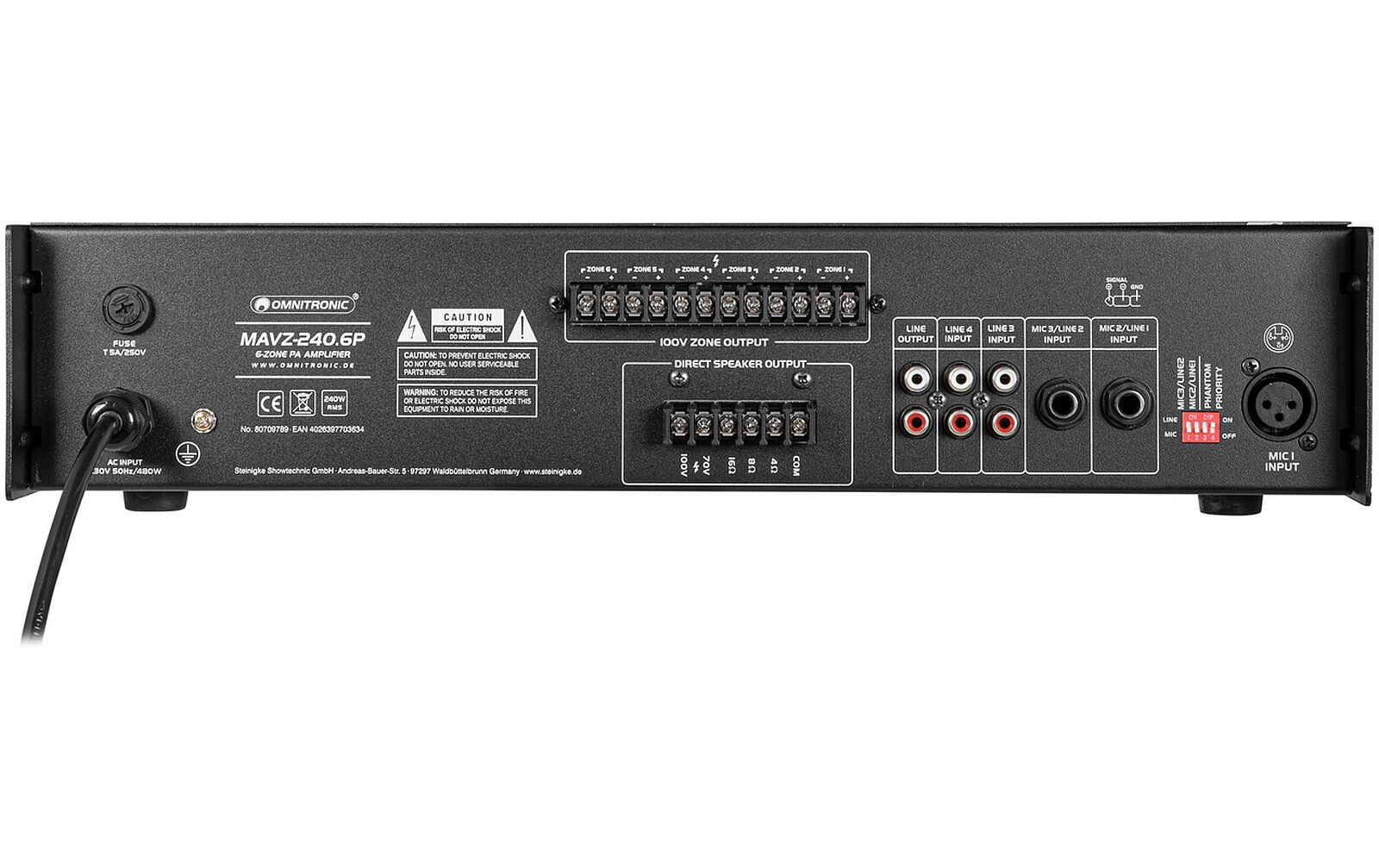 Omnitronic MAVZ-240.6P ELA-Mischverstärker