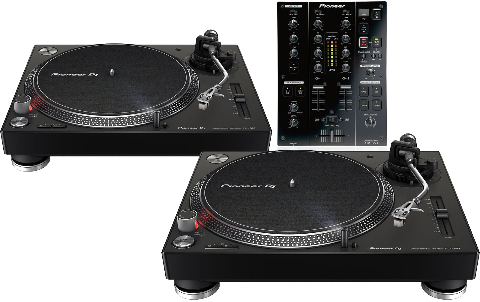 Pioneer PLX-500 K schwarz & DJM-350 Bundle