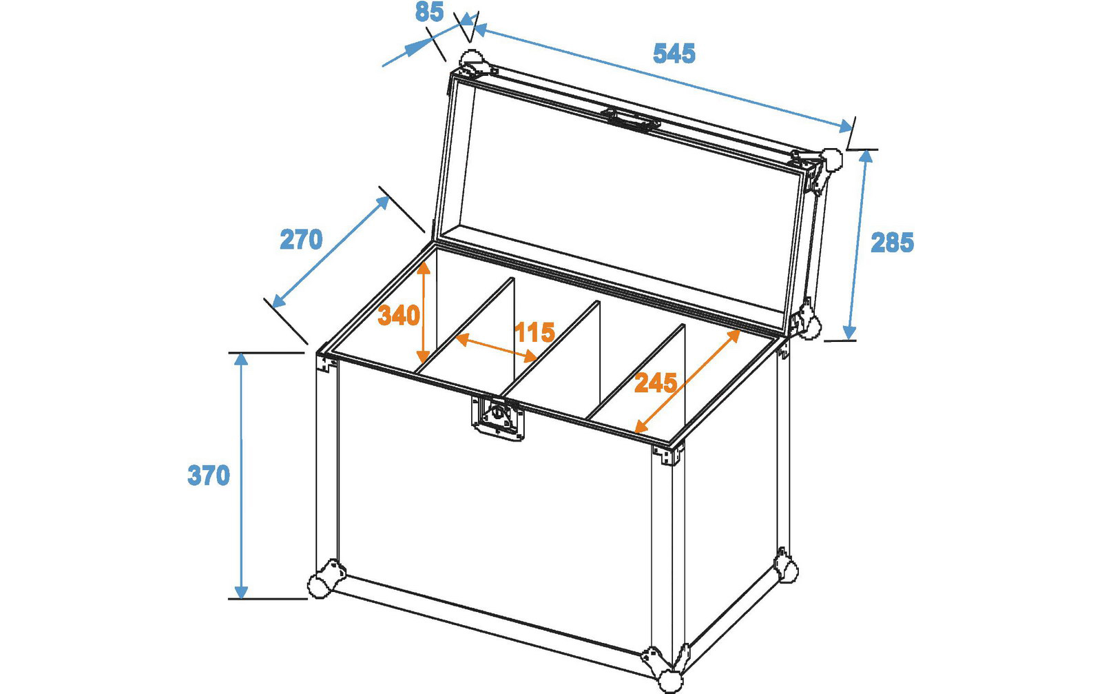 Roadinger Flightcase EC-SL4M 4x SLS Größe M