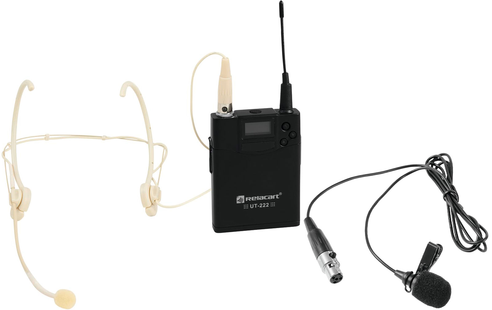 Relacart UR-260D Set - Bodypack mit Headset und Lavalier