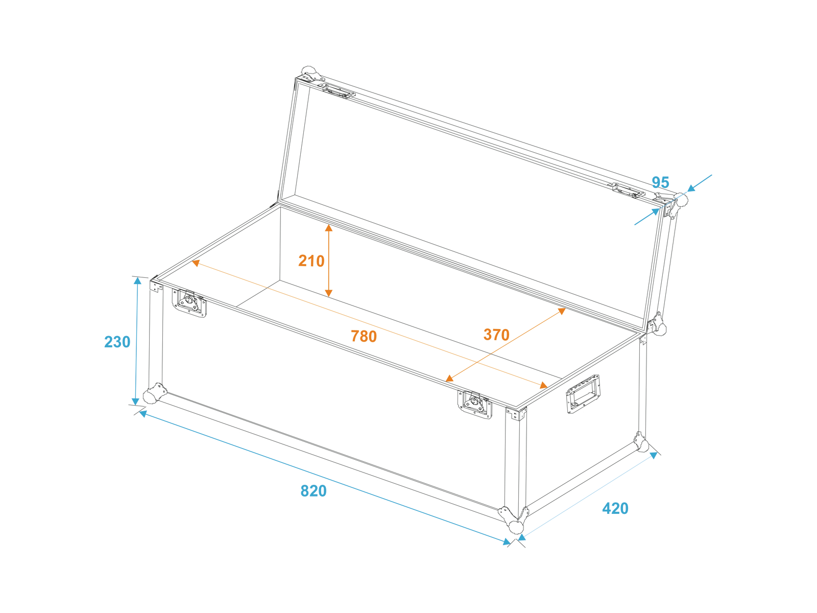 Roadinger Universal-Transport-Case 80x40x30cm