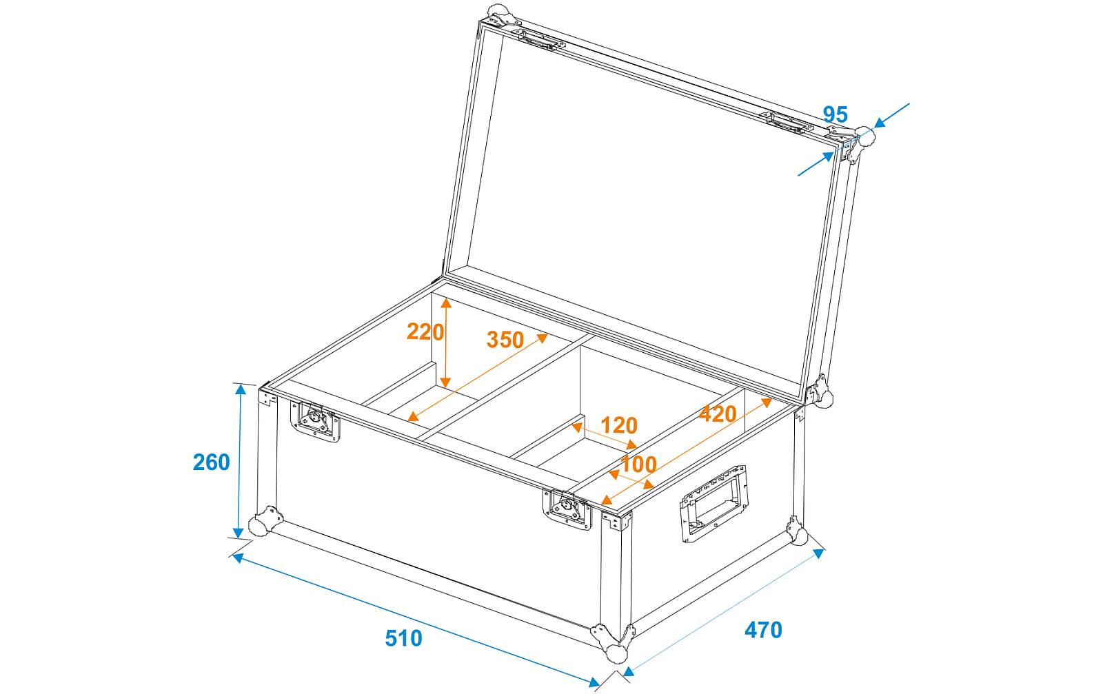 Roadinger Flightcase 2x LED PLL-384