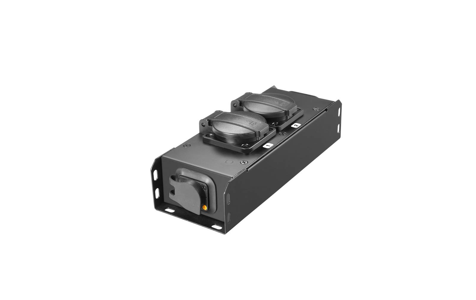 Adam Hall PROPORT 2 T Stromverteiler 2 x IP54 + Schwarz & Gelb Power I/O