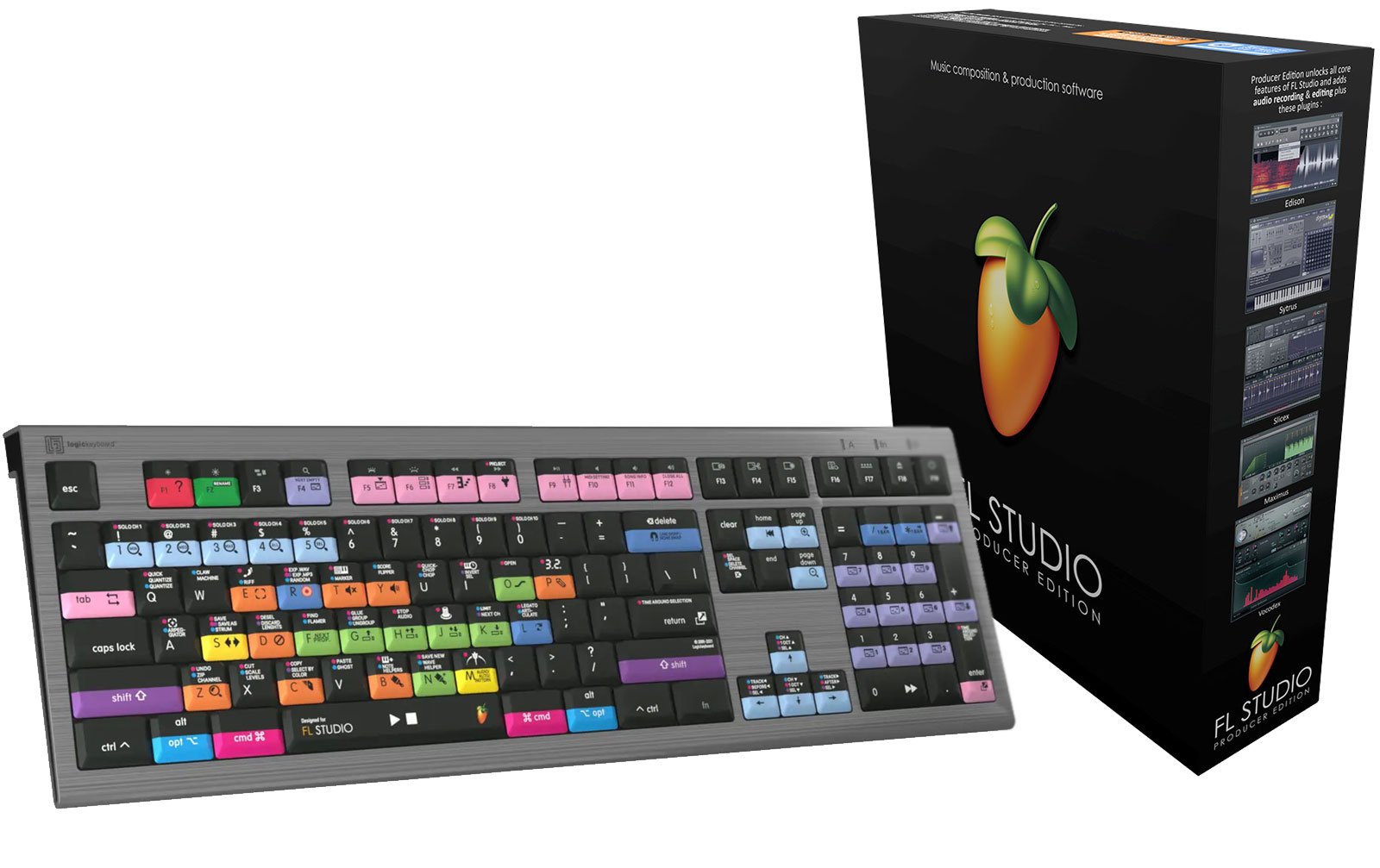 Image Line FL Studio 20 - Producer Edition - Box & LogicKeyboard FL Studio 20 Astra 2 DE (Mac)