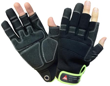 TECHNIK-3 Finger, Sicherheitshandschuhe aus Synthetikleder, Größe 12