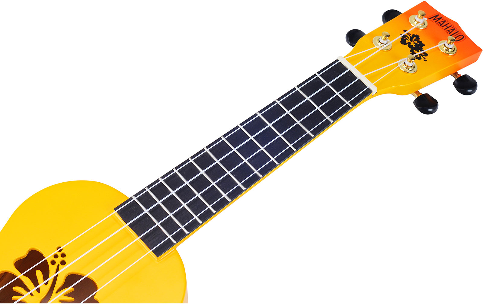 Mahalo Designer Ukulele Hibiscus (Orange Burst)
