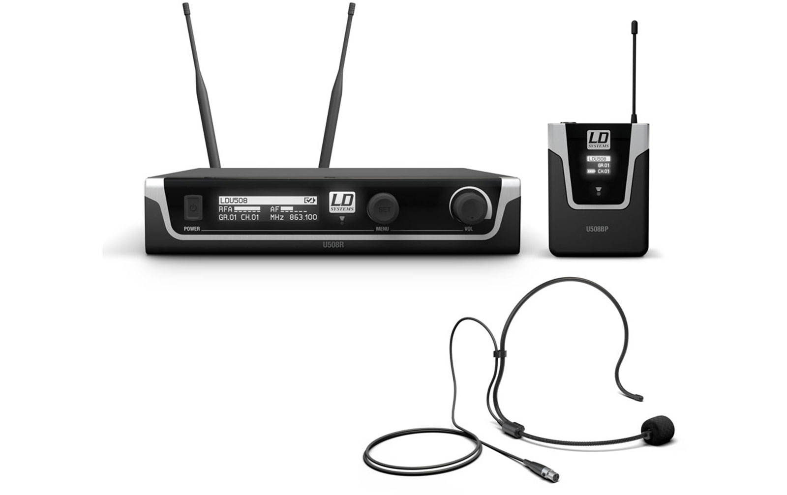 LD Systems U508 BPH Funkmikrofon System mit Bodypack und Headset