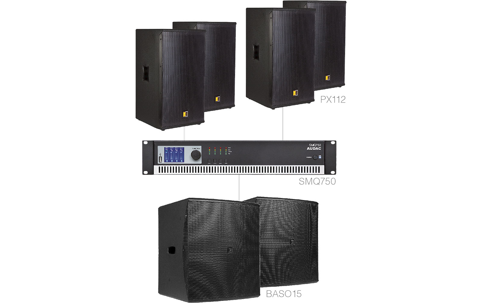 Audac FORTE 12.6 B Aufbaulautsprecher-Set mit Sub