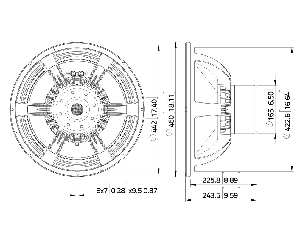 Lavoce SAN184.50iP 18" Subwoofer, Neodym, Alukorb