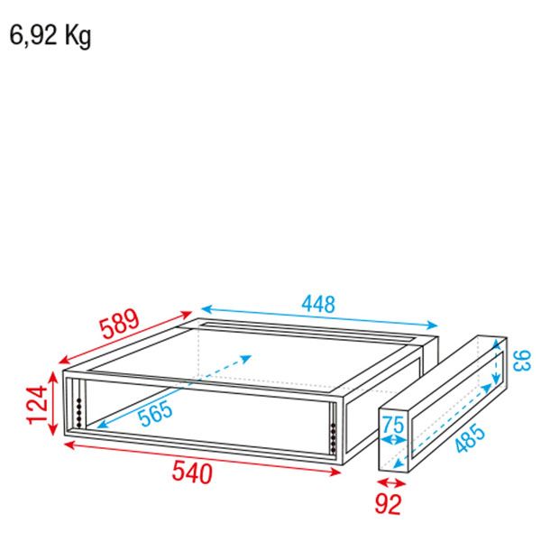 Showgear 19" Rackcase,  2 HE, doubledoor