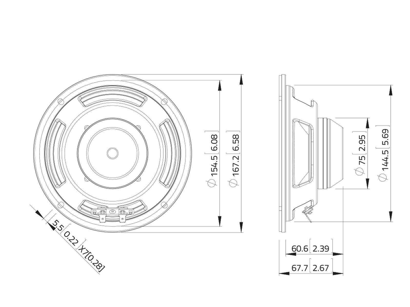 Lavoce WSN061,52-4 6,5 Zoll  Woofer, Neodym, Stahlkorb
