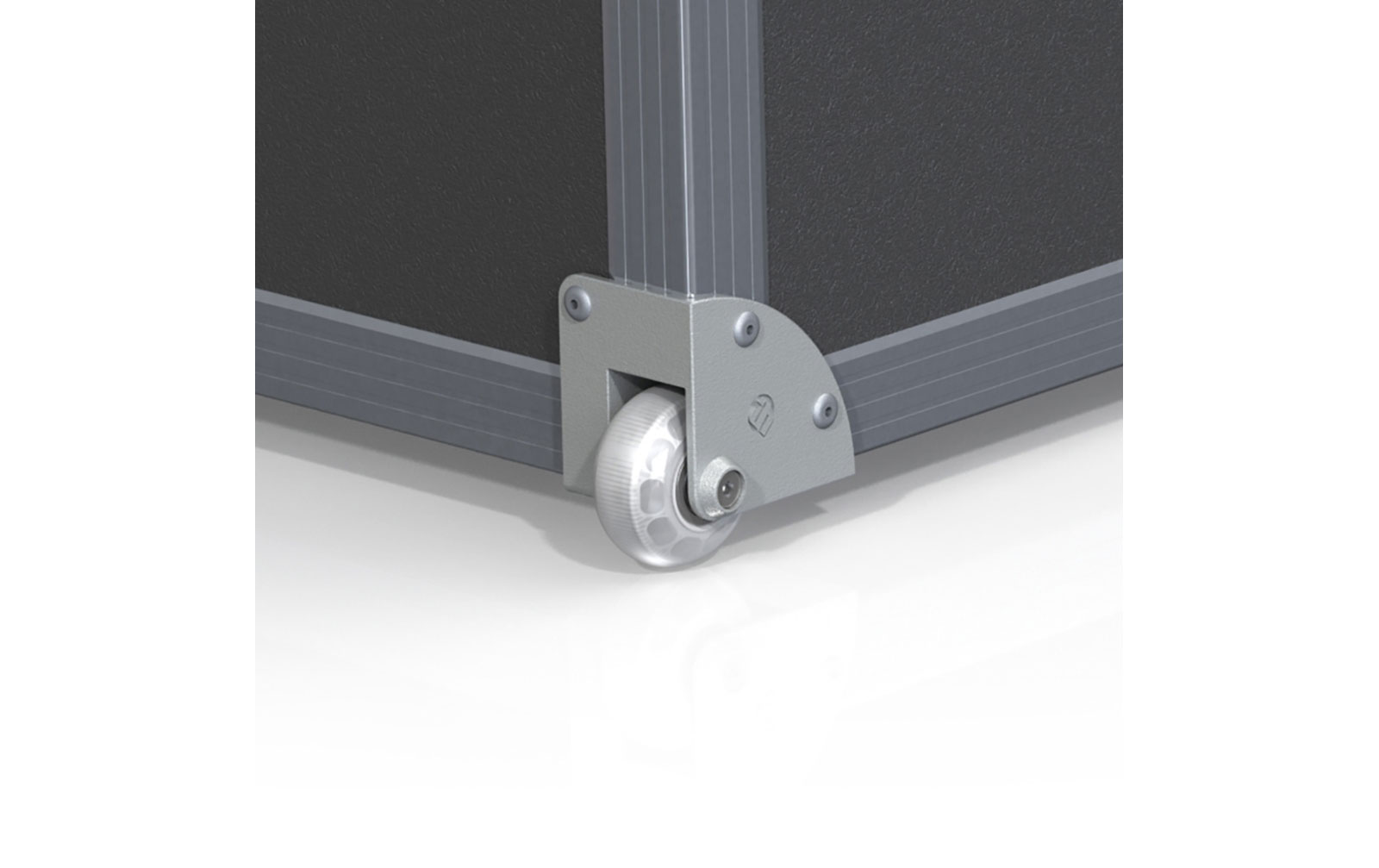 Adam Hall 37600 S Eckeinbaurolle mit 48mm-Rad in Alu-Druckgussgehäuse