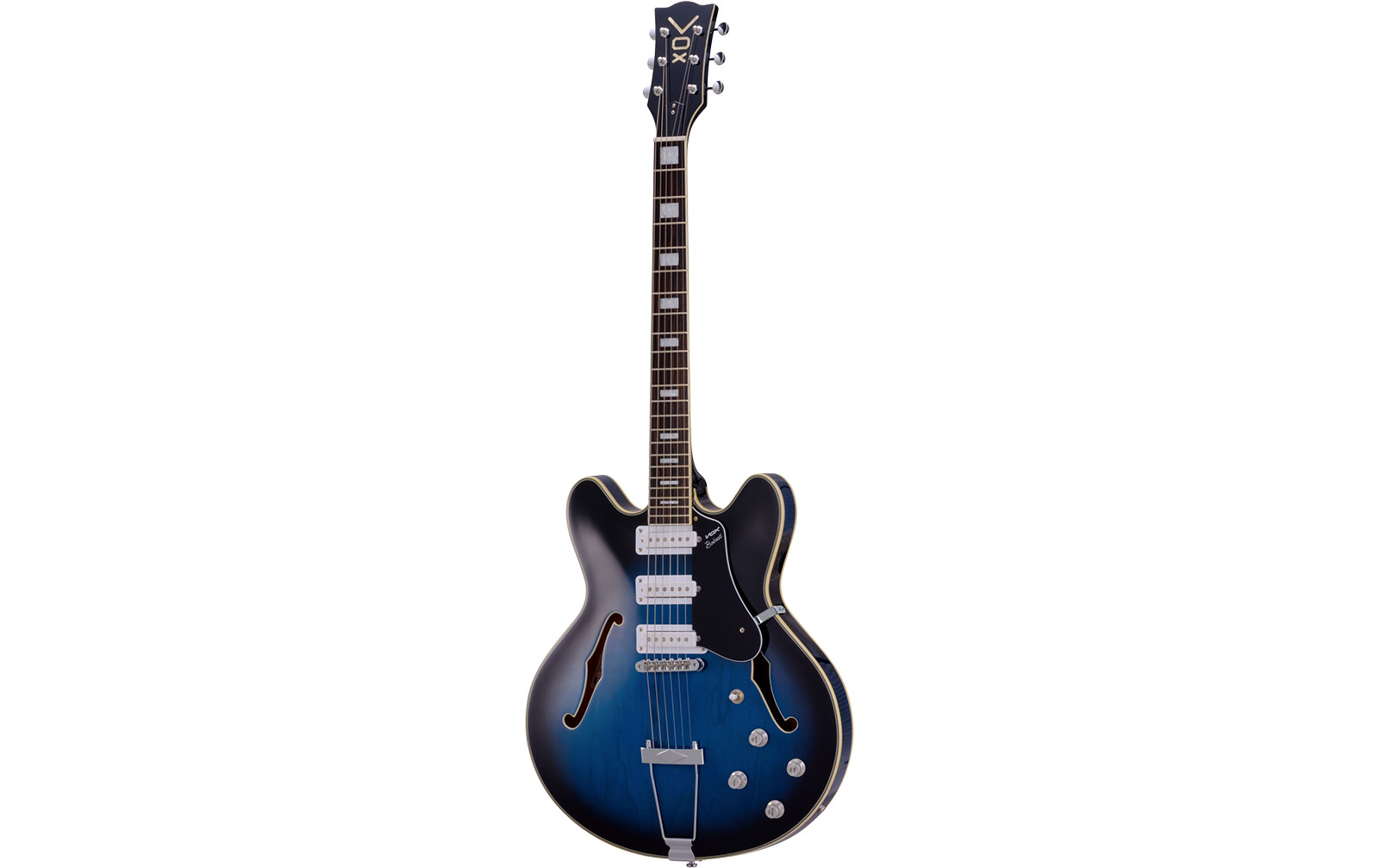 Vox Bobcat S66 Sapphire Blue, halbakustische E-Gitarre inkl. Koffer