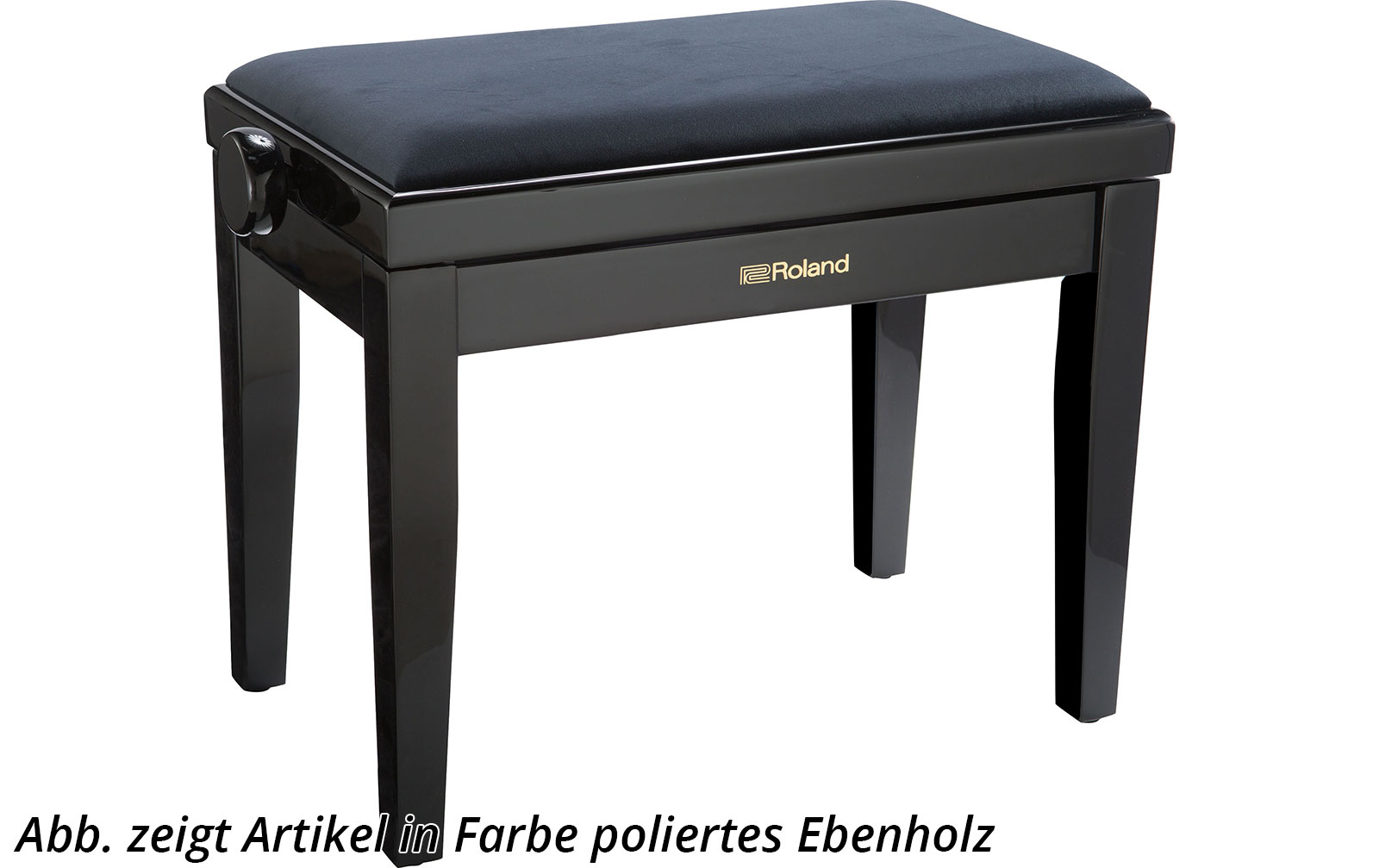 Roland RPB-220BK Klavierbank, Satin Black, Velourbezug