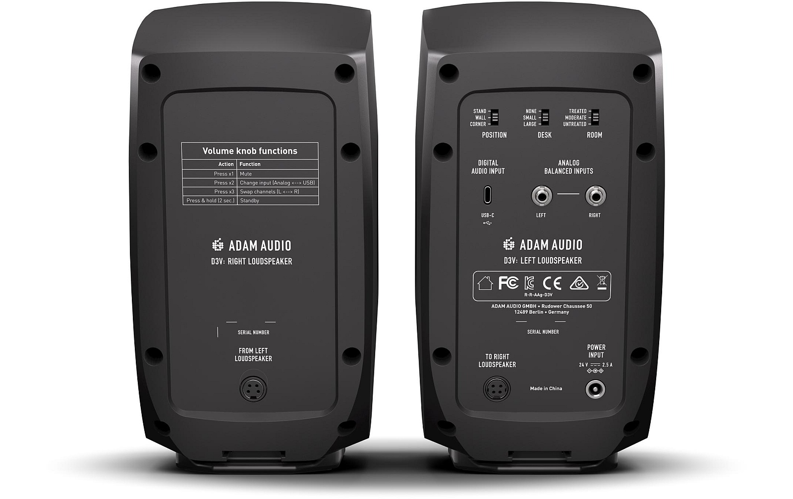 Adam Audio D3V Desktop Monitore schwarz