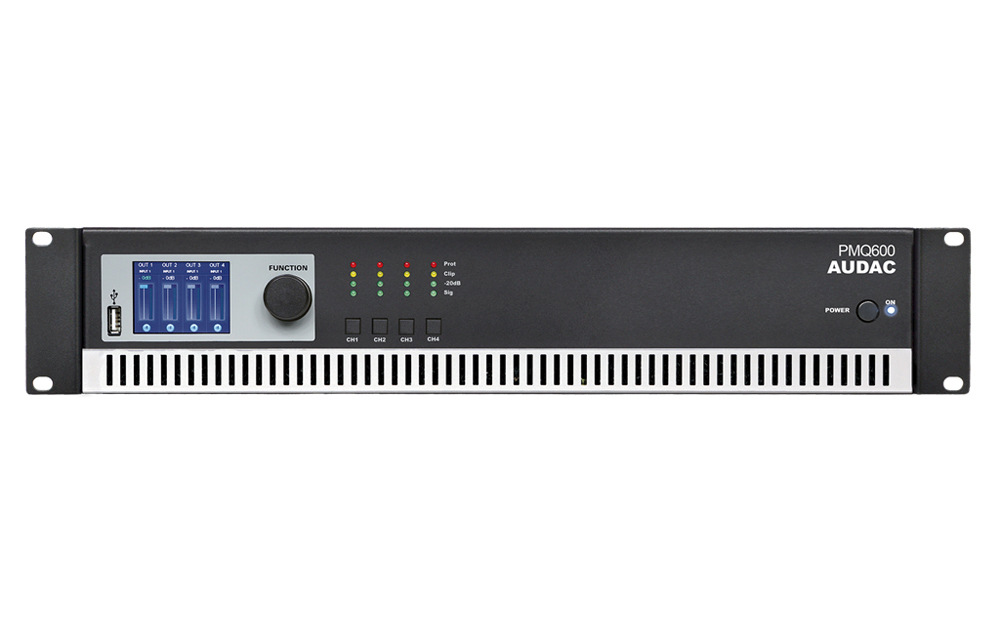 Audac PMQ 600 - WaveDynamics Quad-Channel 100V Verstärker 4 x 600 W