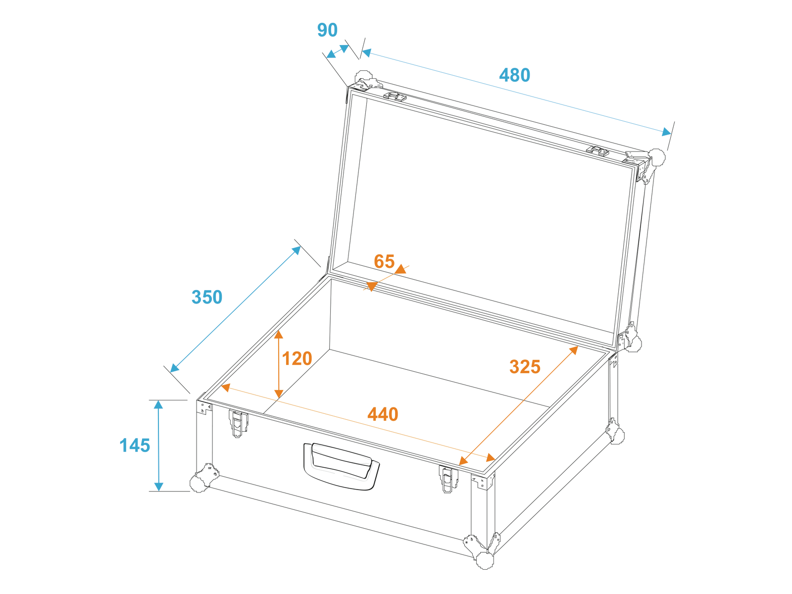 Roadinger Universal-Koffer-Case Tour Pro 48x35x24cm schwarz