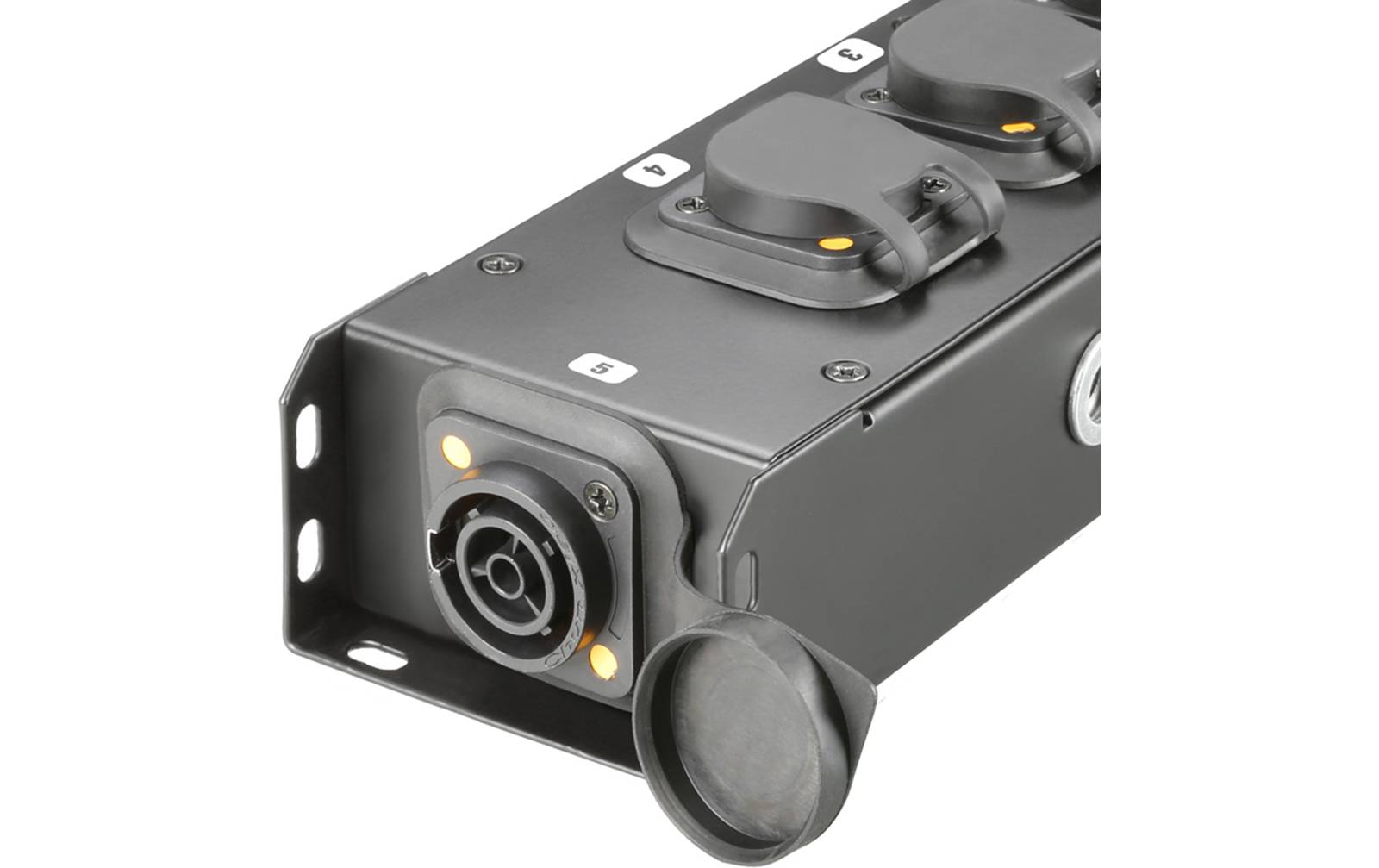 Adam Hall PROPORT 4 TT Stromverteiler 1 x Schwarz & Gelb Power Input 5 x Schwarz & Gelb Power Output