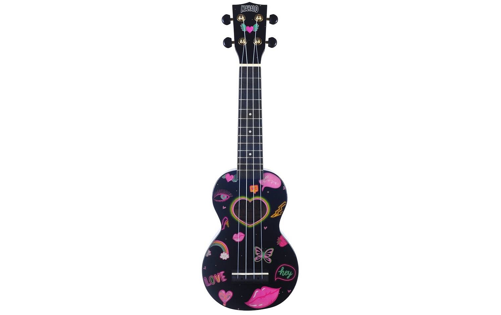 Mahalo Art Ukulele Heart (Black)