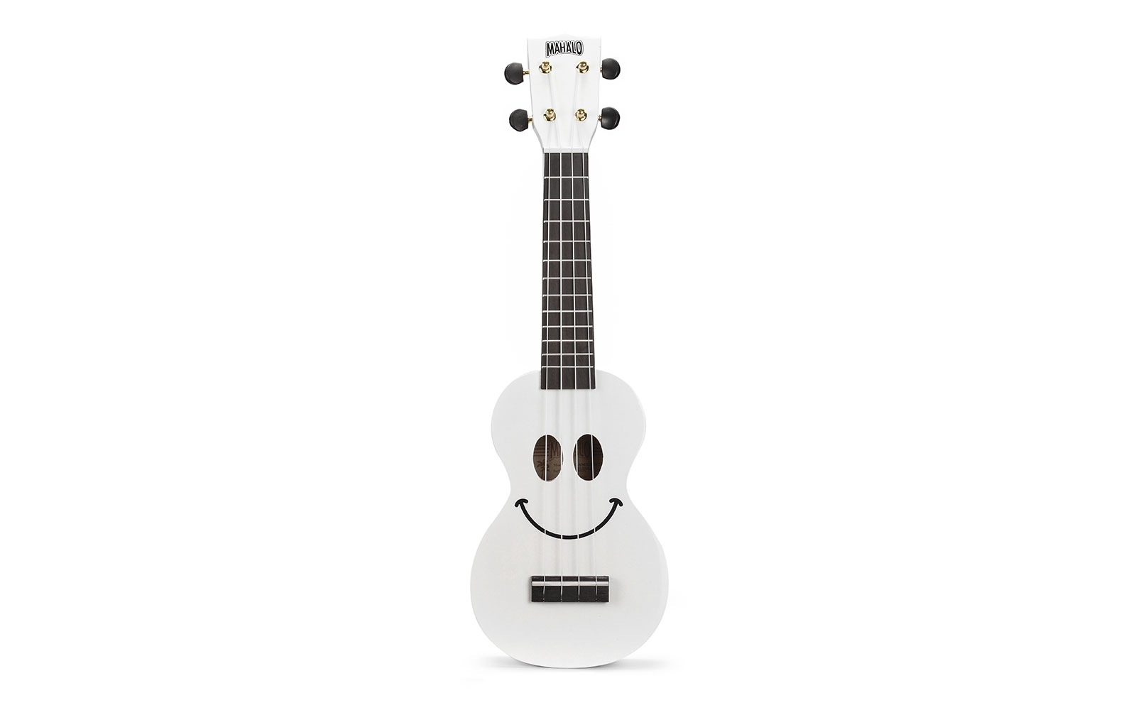 Mahalo Smiley Ukulele White