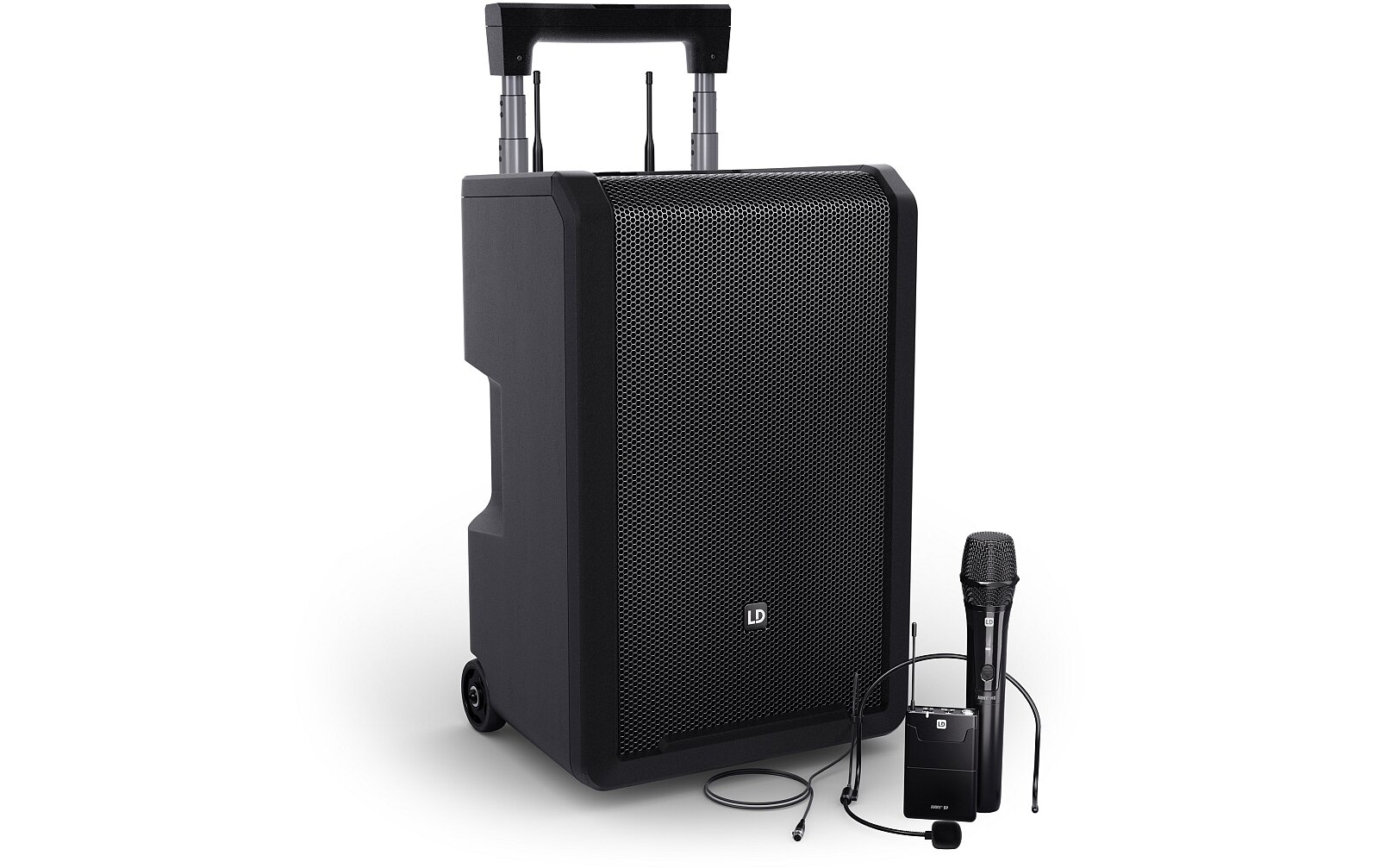LD Systems ANNY® 10 HBH 2 B6 - 10" Mobiler Bluetooth® PA-Lautsprecher mit Akku, Mixer, 1x Funkmikrofon und 1x Headset-Mikrofon (inkl. Taschensender)