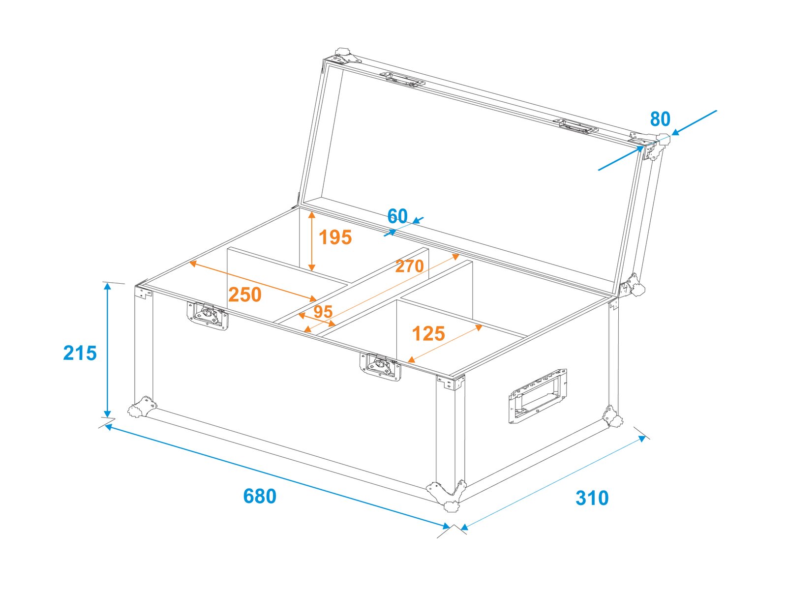 Roadinger Flightcase 4 x LED CBB-2 COB RGB Leiste