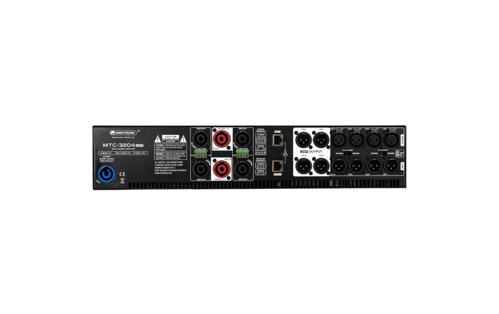 Omnitronic MTC-3204DSP 4-Kanal Endstufe mit DSP