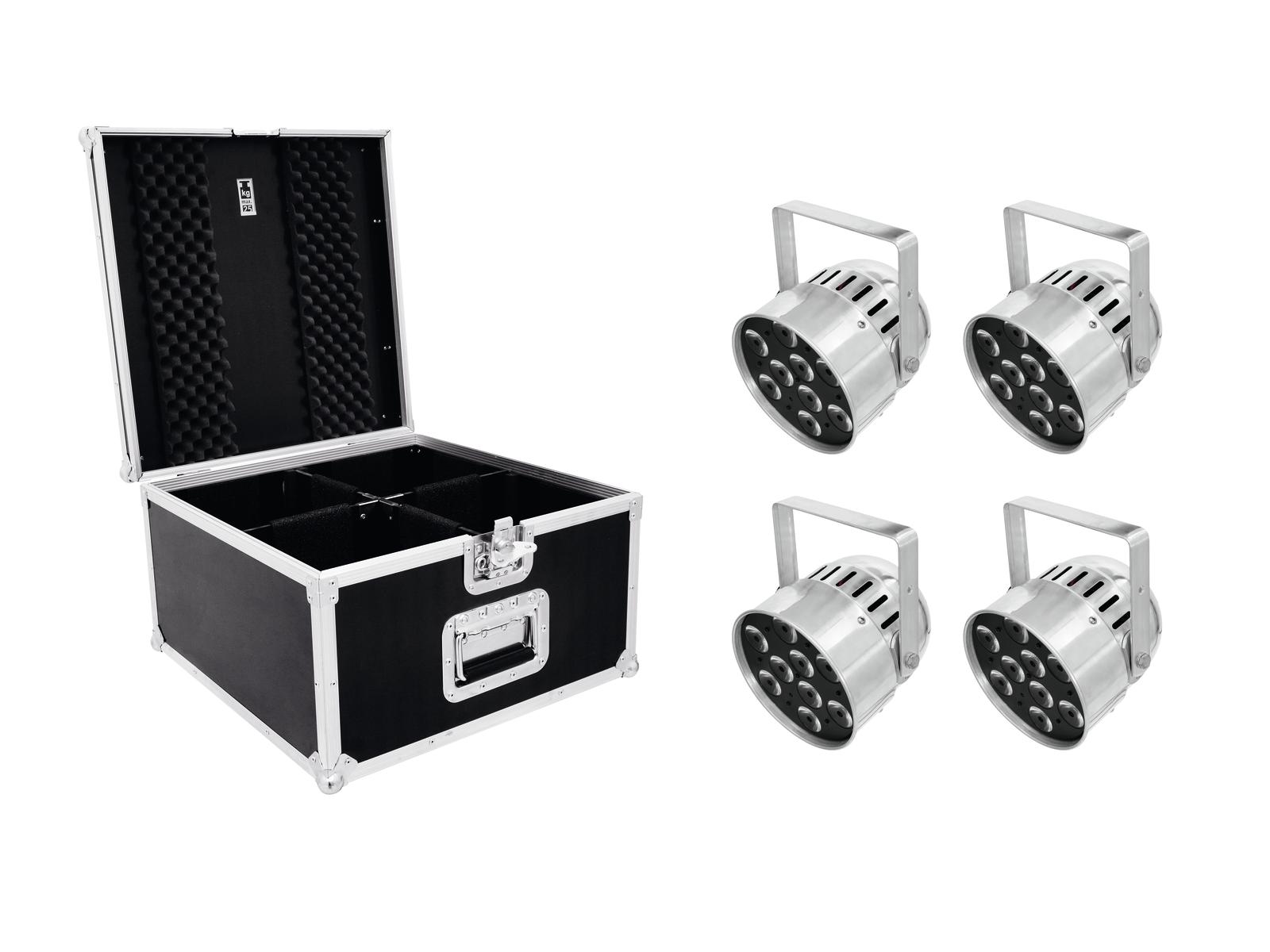 Eurolite Set 4x LED PAR-56 QCL Short sil + PRO Case
