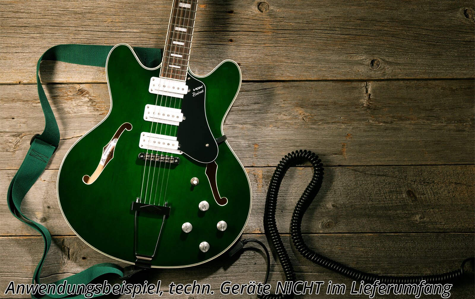 Vox Bobcat S66 Italian Green, halbakustische E-Gitarre inkl. Koffer
