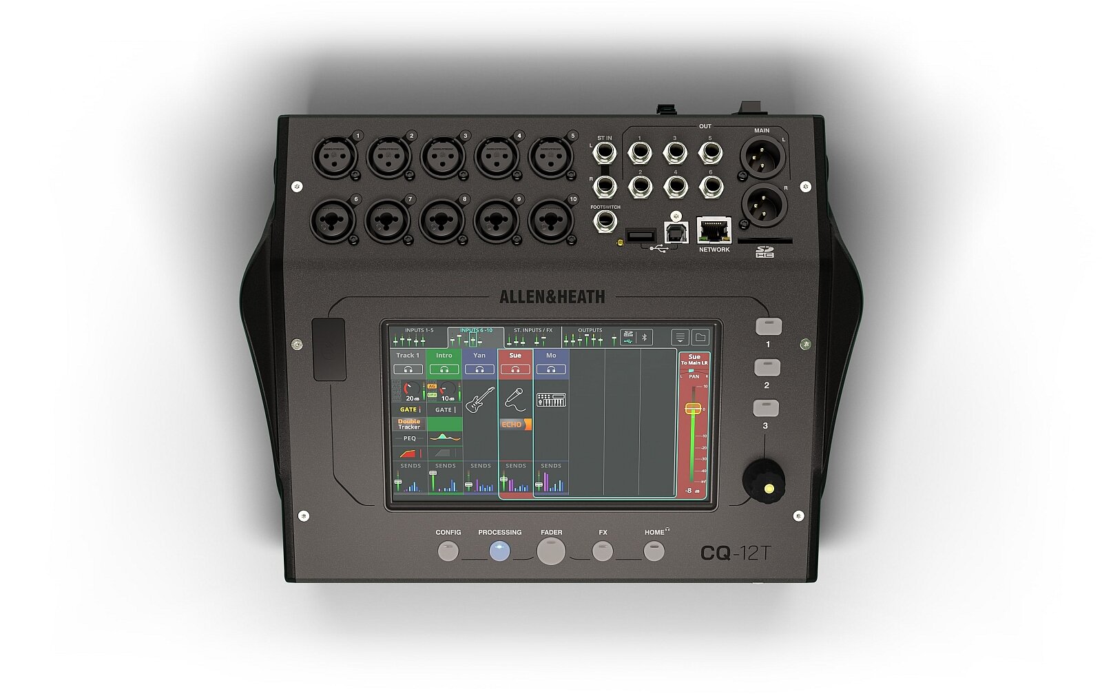 Allen & Heath CQ12T kleinformatiges digitales Mischpult mit Touchscreen